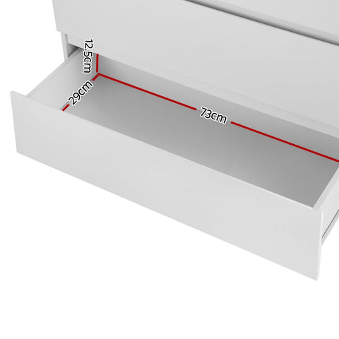 Artiss 6 Chest of Drawers - PEPE White Chez Guru
