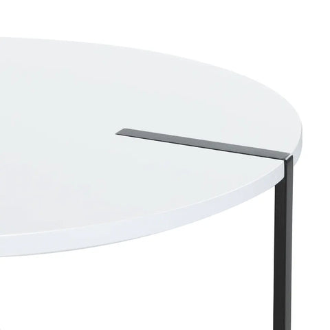Artiss Coffee Table Side Table Round White Cedric - Chez Guru