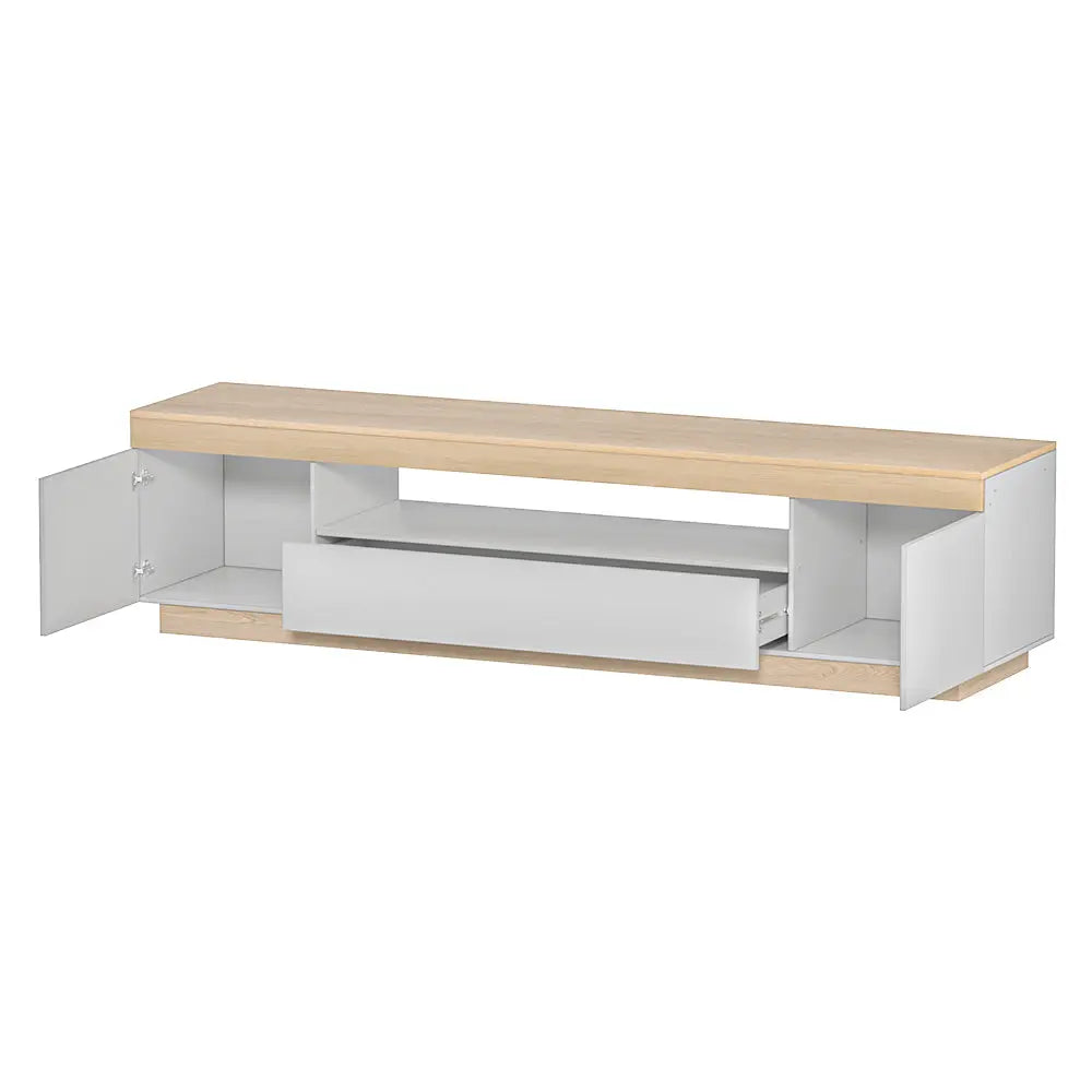 Artiss TV Cabinet Entertainment Unit Stand 180CM White Wood - Chez Guru
