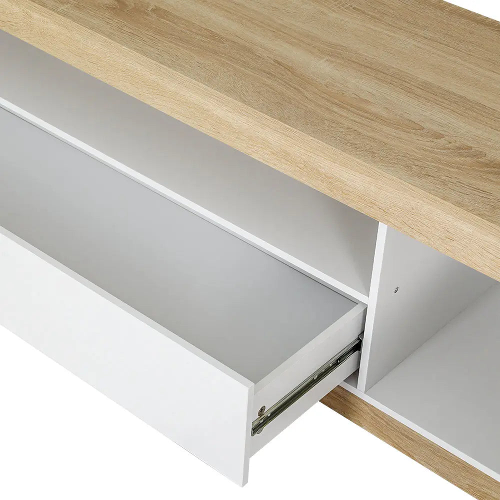Artiss TV Cabinet Entertainment Unit Stand 180CM White Wood - Chez Guru