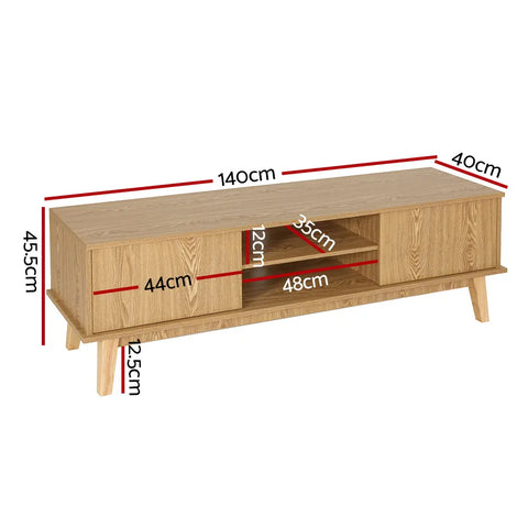 Artiss TV Cabinet Entertainment Unit Stand Storage Shelves TV Unit 140CM - Chez Guru