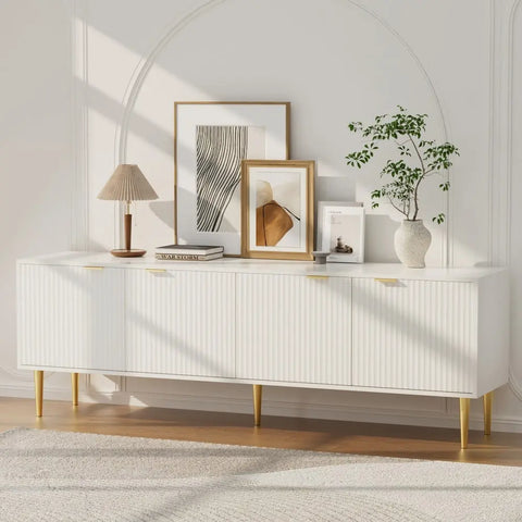 Artiss TV Cabinet Entertainment Unit Stand Storage 180CM White - Chez Guru