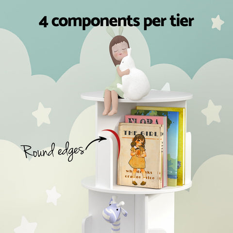 Artiss Bookshelf 4 Tiers EDIE White Chez Guru