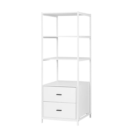 Artiss Bookshelf Display Shelf 2 Drawers 152CM White Chez Guru