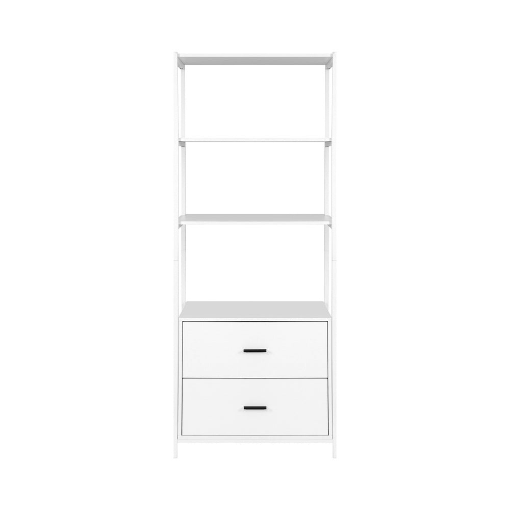 Artiss Bookshelf Display Shelf 2 Drawers 152CM White Chez Guru