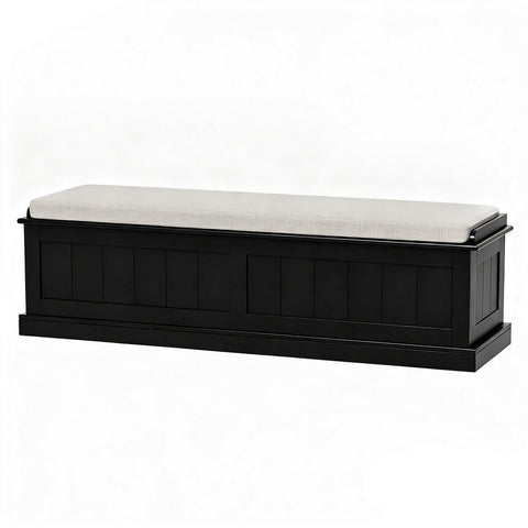 Artiss Storage Ottoman Blanket Box 140cm Fluted Black
