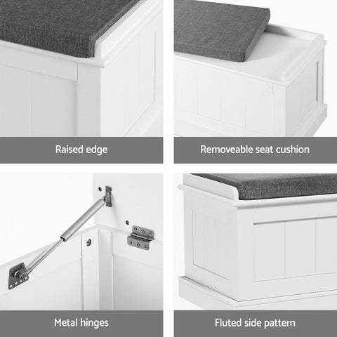 Artiss Storage Ottoman Blanket Box 140cm Fluted Grey Chez Guru