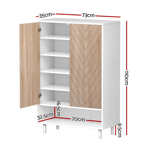 Artiss Shoe Rack Cabinet 24 Pairs 6-tier White Chez Guru