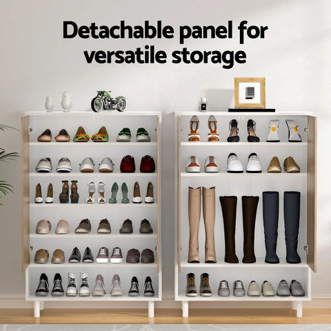 Artiss Shoe Rack Cabinet 24 Pairs 6-tier White Chez Guru