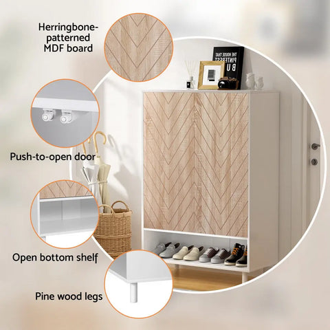 Artiss Shoe Rack Cabinet 24 Pairs 6-tier White Chez Guru