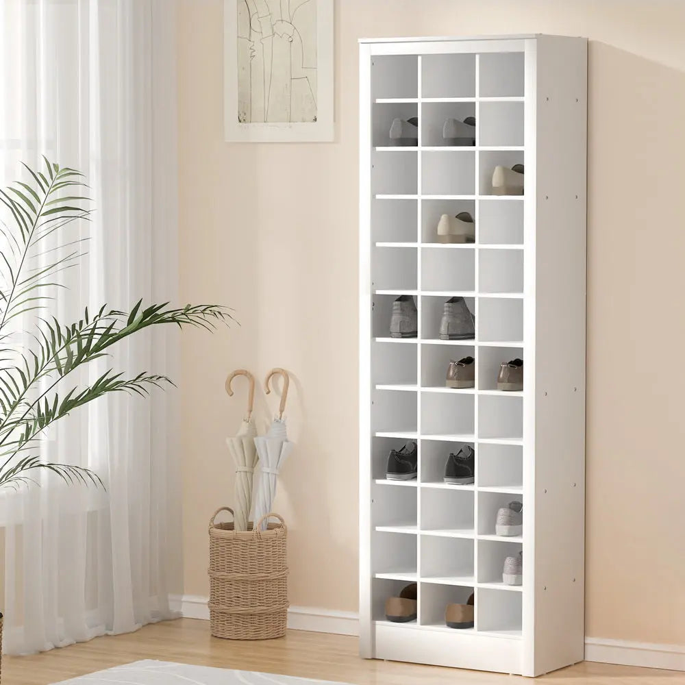 Artiss Shoe Rack 12-tier 36 Pairs Storage White Chez Guru
