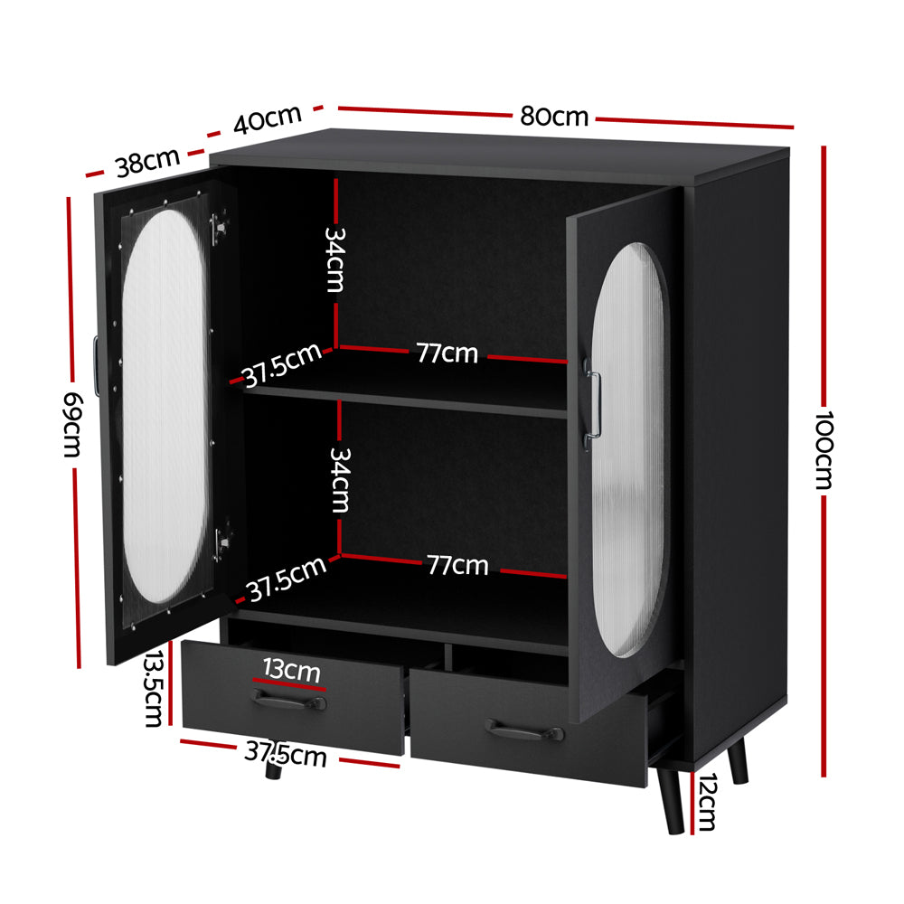 Artiss Buffet Sideboard Double Doors - Black Chez Guru