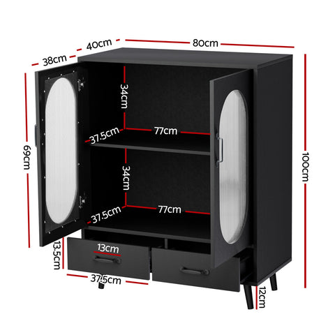 Artiss Buffet Sideboard Double Doors - Black Chez Guru