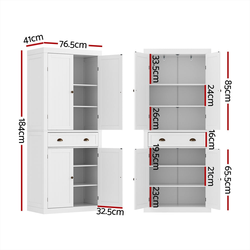 Artiss Buffet Sideboard Cupboard Cabinet White Chez Guru