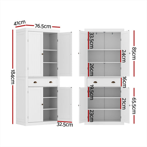 Artiss Buffet Sideboard Cupboard Cabinet White Chez Guru