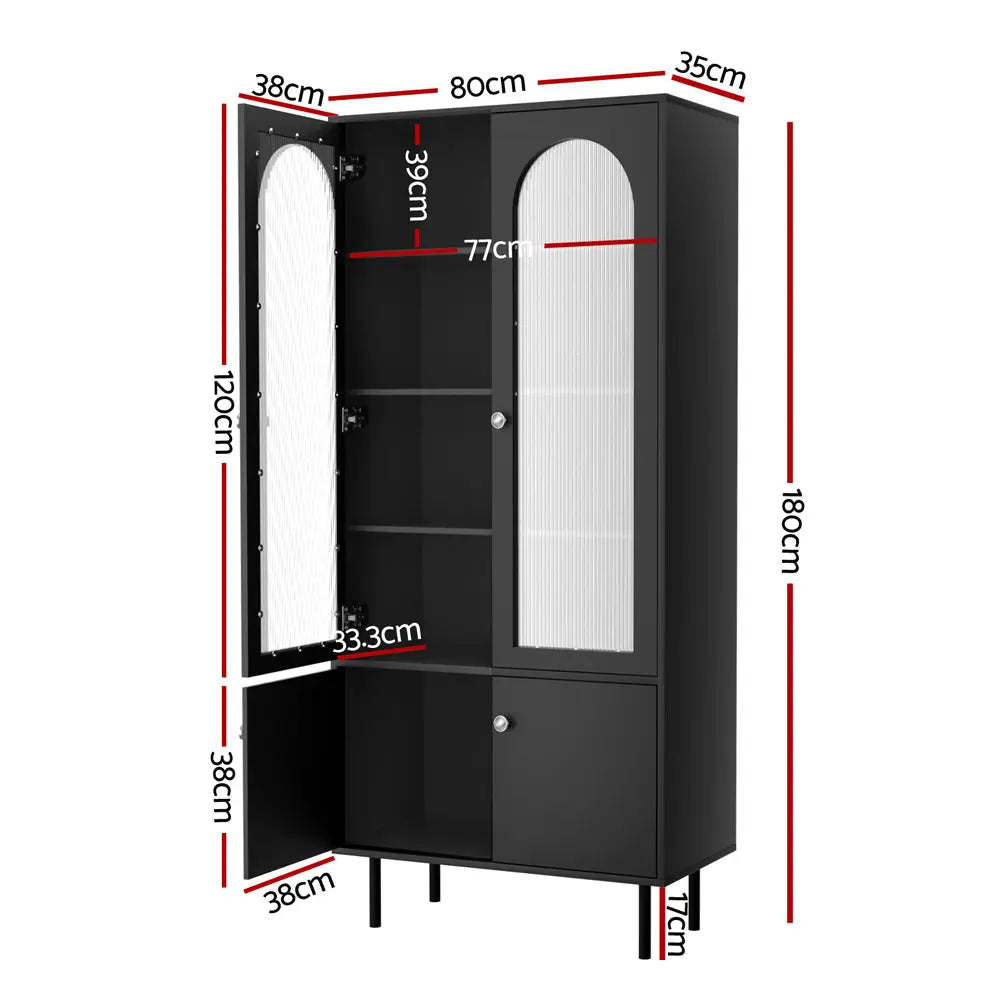 Artiss Buffet Sideboard Cupboard Cabinet Black Chez Guru