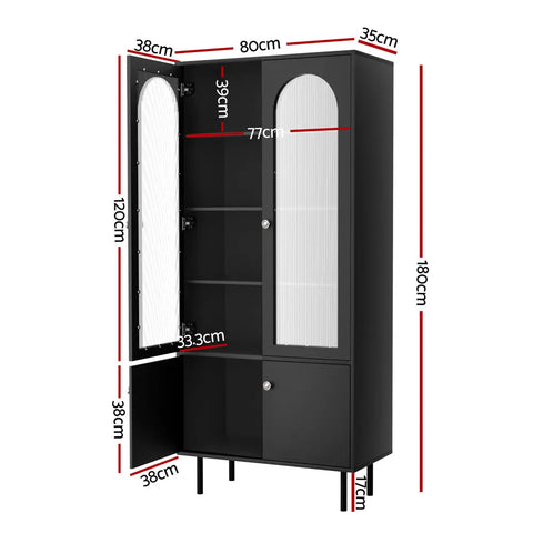 Artiss Buffet Sideboard Cupboard Cabinet Black Chez Guru