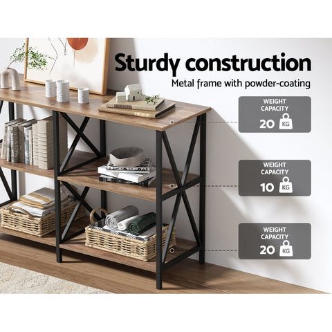 Artiss Console Table 120CM 3-tier Walnut Xiah Chez Guru