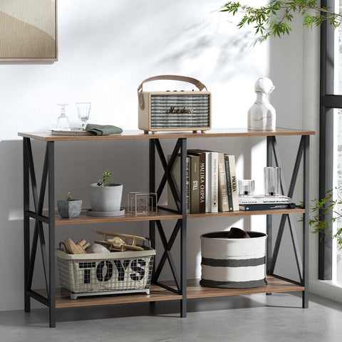 Artiss Console Table 120CM 3-tier Walnut Xiah Chez Guru