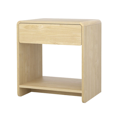Artiss Bedside Table Drawer Open Shelf Pine Chez Guru