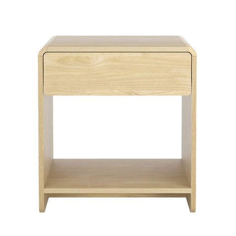 Artiss Bedside Table Drawer Open Shelf Pine Chez Guru
