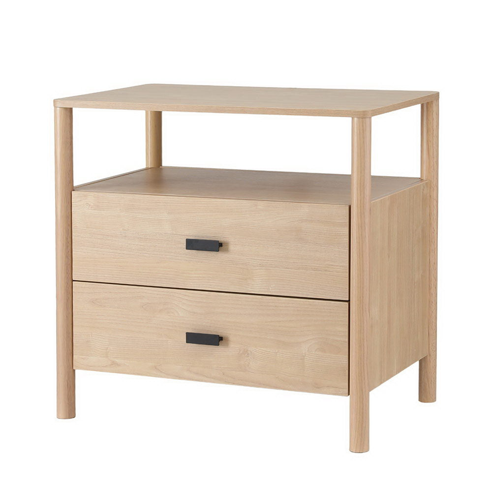 Artiss Bedside Table Nightstand 2 Drawers - Pine Chez Guru