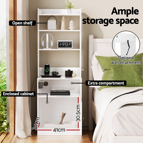 Artiss Bedside Table Nightstand Charging Station Chez Guru