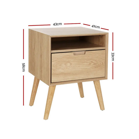 Artiss Bedside Table Drawers Side Table Shelf Storage Cabinet Nightstand GORR - Chez Guru