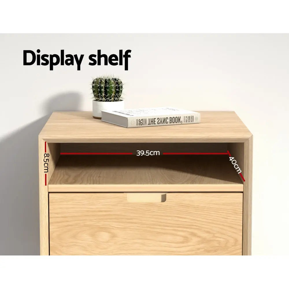 Artiss Bedside Table Drawers Side Table Shelf Storage Cabinet Nightstand GORR - Chez Guru