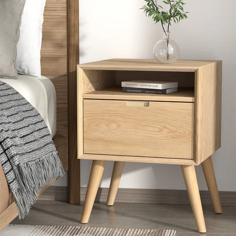 Artiss Bedside Table Drawers Side Table Shelf Storage Cabinet Nightstand GORR - Chez Guru