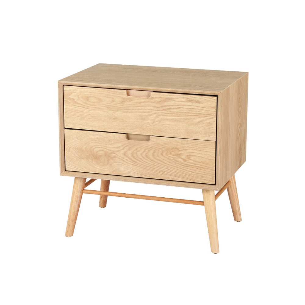 Artiss Bedside Table Drawers Side End Table Storage Cabinet Nightstand Oak GINO Chez Guru