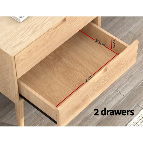 Artiss Bedside Table Drawers Side End Table Storage Cabinet Nightstand Oak GINO Chez Guru