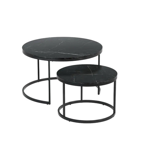 Artiss Nesting Coffee Table Set of 2 Marble Effect Tika - Chez Guru