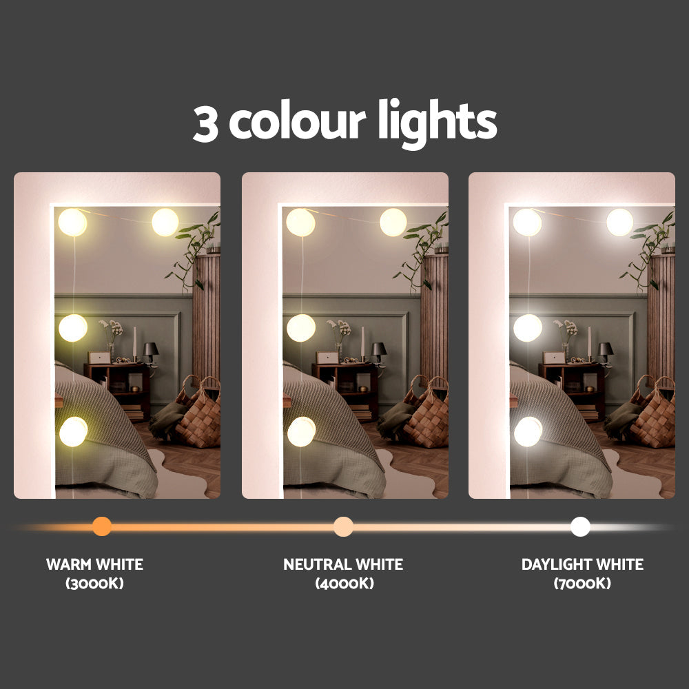Artiss Dressing Table Set Stool 10 Led Bulbs White Debbie Chez Guru