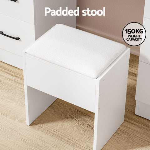 Artiss Dressing Table Set Stool 10 Led Bulbs White Debbie Chez Guru