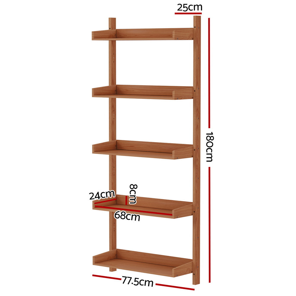 Artiss Bookshelf Floating Shelf  CAPIZ Oak Chez Guru