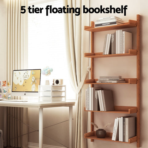 Artiss Bookshelf Floating Shelf  CAPIZ Oak Chez Guru