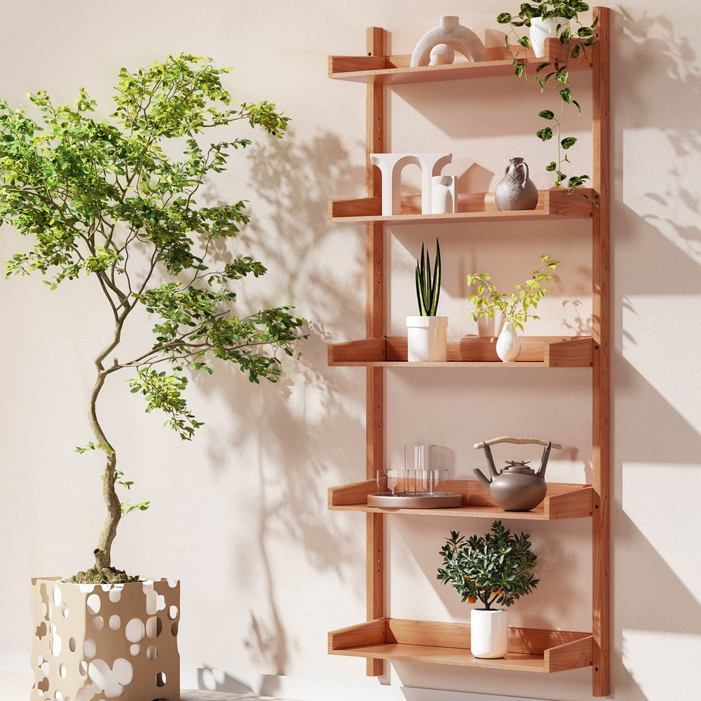 Artiss Bookshelf Floating Shelf  CAPIZ Oak Chez Guru