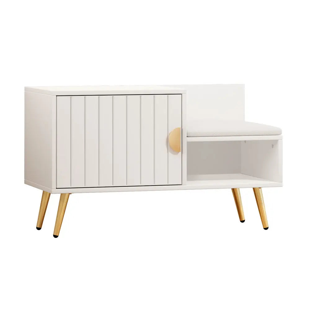 Artiss Shoe Rack Cabinet Bench 6 Pairs White Chez Guru