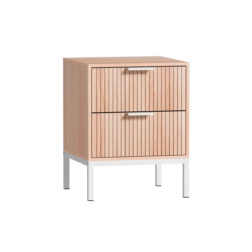 Artiss Bedside Table Drawers Side End Table Storage Cabinet Nightstand Pine LURA - Chez Guru