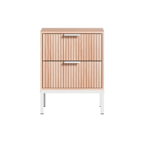 Artiss Bedside Table Drawers Side End Table Storage Cabinet Nightstand Pine LURA - Chez Guru