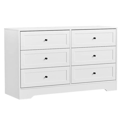 Artiss 6-Drawer Chest of Drawers – Leif White Tallboy Storage Cabinet