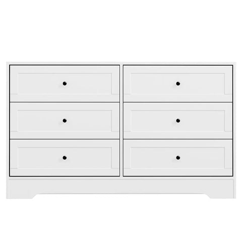 Artiss 6-Drawer Chest of Drawers – Leif White Tallboy Storage Cabinet