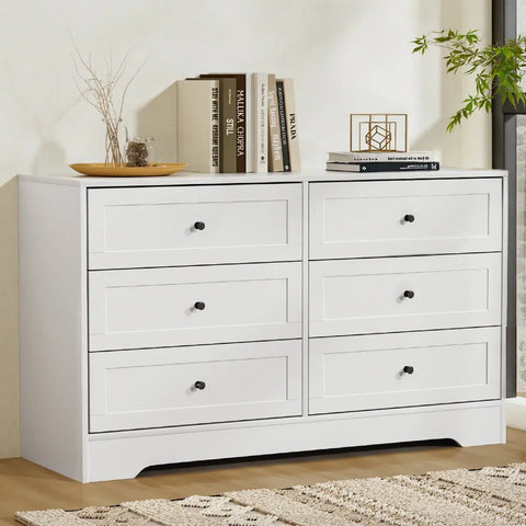 Artiss 6-Drawer Chest of Drawers – Leif White Tallboy Storage Cabinet