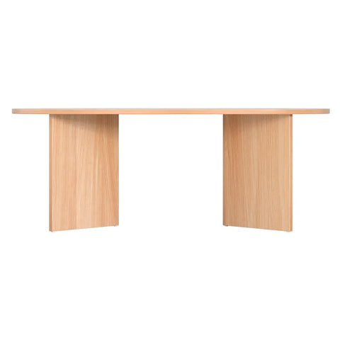 Artiss Coffee Table Oval 110CM Pine Alva - Chez Guru
