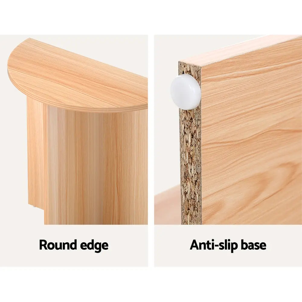 Artiss Coffee Table Semi-circle 48CM Pine Elva - Chez Guru