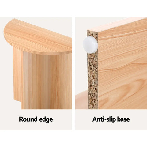 Artiss Coffee Table Semi-circle 48CM Pine Elva - Chez Guru