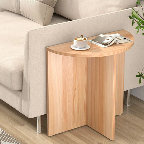 Artiss Coffee Table Semi-circle 48CM Pine Elva - Chez Guru