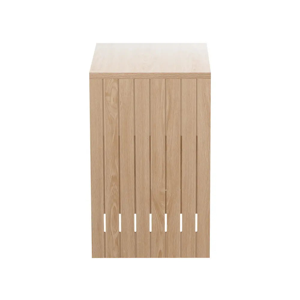 Artiss Coffee Table Storage Shelf Fluted Side Pine - Chez Guru