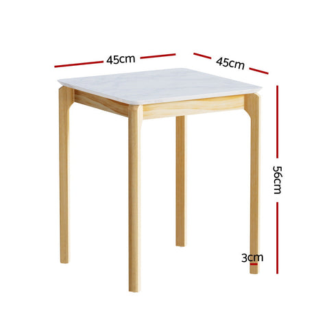 Artiss Coffee Table Marble Effect Square Chez Guru